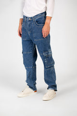 Men's Cargo Jeans Pants With A Modern Fit And Pockets