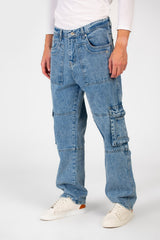 Men's Cargo Jeans Pants With A Modern Fit And Pockets