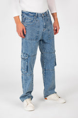 Men's Cargo Jeans Pants With A Modern Fit And Pockets