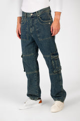 Men's Cargo Jeans Pants With A Modern Fit And Pockets