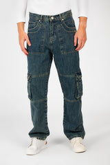 Men's Cargo Jeans Pants With A Modern Fit And Pockets