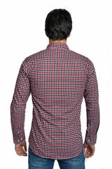 Men's Unique Style Regular Fit Cotton Shirt With Checked Details That Features A Unique Cut