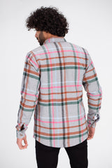 Men's Checked Regular Fit Front Pockets Full Zipper Made Of Soft Wool Side Pockets Padded Shirt