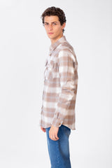 Men's Check Shirt With Long Sleeves And Pockets