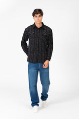 Men's Check Shirt With Front Pockets And Long Sleeves