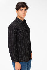 Men's Check Shirt With Front Pockets And Long Sleeves