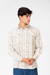 Men's Check Shirt With Front Pockets And Long Sleeves