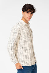 Men's Check Shirt With Front Pockets And Long Sleeves