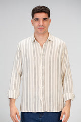 Mens Striped Slim Fit Button Front Shirt
