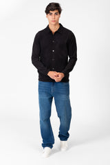Men's Basic Fur Padded Shirt With Front Pockets And Long Sleeves