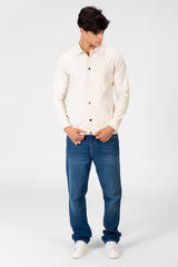 Men's Basic Fur Padded Shirt With Front Pockets And Long Sleeves