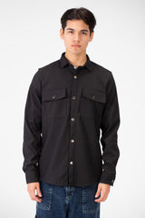 Men's Basic Winter Fur Padded Shirt With Front Pockets