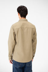 Men's Basic Winter Fur Padded Shirt With Front Pockets