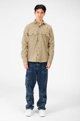 Men's Basic Winter Fur Padded Shirt With Front Pockets