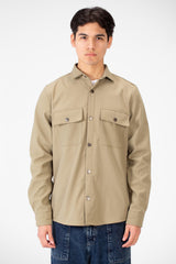 Men's Basic Winter Fur Padded Shirt With Front Pockets