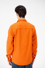Men's Basic Winter Fur Padded Shirt With Front Pockets