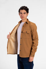 Men's Fur Padded Long Sleeve Shirt Comfortable Material