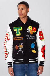 Men's Tomato Baseball Varsity Long Sleeve Jacket