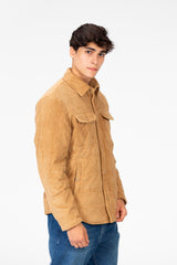 Men's Velvet Jacket With Buttons And Front Pockets