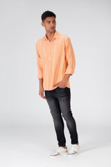Men's Long Sleeve Slim Fit Striped Shirt With Front Pocket