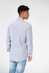 Men's Long Sleeve Slim Fit Striped Shirt