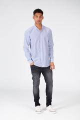 Men's Long Sleeve Slim Fit Striped Shirt