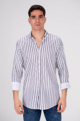 Men's Cotton Regular Fit Striped Details Long Sleeves Shirt Perfect For Any Casual Occasion