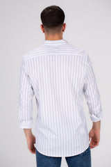 Men's Cotton Regular Fit Striped Details Long Sleeves Shirt Perfect For Any Casual Occasion