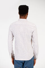 Men's Slim Fit Striped Long Sleeve Shirt