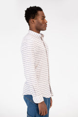 Men's Slim Fit Striped Long Sleeve Shirt