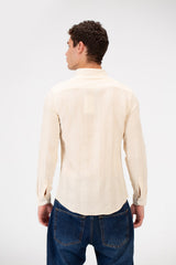 Men's Slim Fit Striped Long Sleeves Shirt
