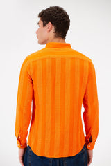 Men's Slim Fit Striped Long Sleeves Shirt
