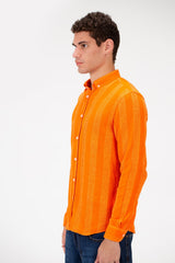 Men's Slim Fit Striped Long Sleeves Shirt