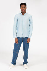 Men's Summer Striped Slim Fit Poplin Shirt