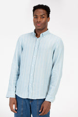 Men's Summer Striped Slim Fit Poplin Shirt