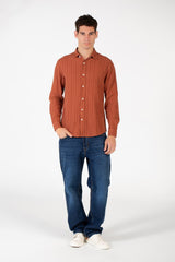 Men's Slim Fit Striped Poplin Shirt
