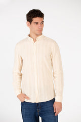 Men's Slim Fit Striped Poplin Shirt
