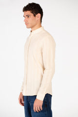 Men's Slim Fit Striped Poplin Shirt