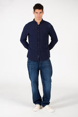 Men's Slim Fit Striped Poplin Shirt