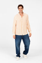 Men's Long Sleeve Regular Fit Striped Shirt