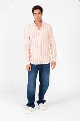 Men's Long Sleeve Regular Fit Striped Shirt