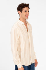 Men's Striped Long Sleeve Regular Fit Shirt