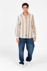 Men's Striped Long Sleeve Regular Fit Shirt