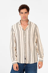 Men's Striped Long Sleeve Regular Fit Shirt
