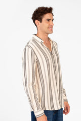 Men's Striped Long Sleeve Regular Fit Shirt
