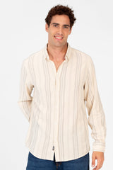 Men's Striped Long Sleeve Regular Fit Shirt