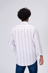 Mens Classic Striped Regular Fit Shirt With Collar And Long Sleeves
