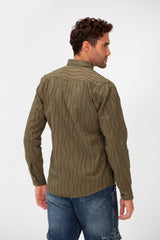 Men's Long Sleeved Striped Slim Fit Shirt In A Comfortable Practical Fit
