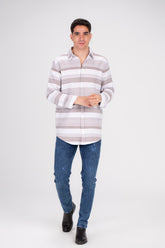 قميص رجالي من قماش ناعم مربعات بتصميم فريد مثالي للأيام الباردة أو الخروجات الكاجوال