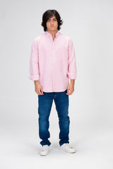Men's Striped Shirt With Long Sleeves And Front Pocket Poplin Material